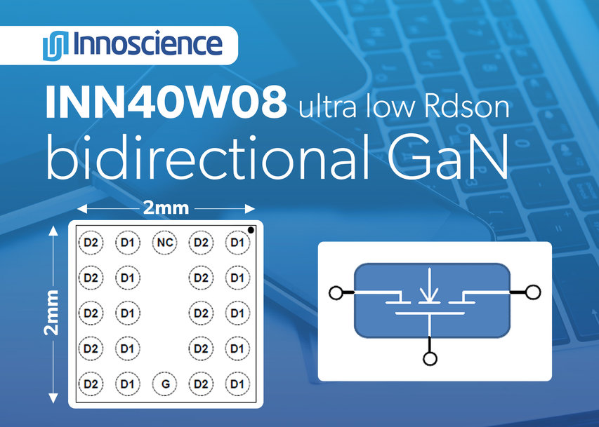 INNOSCIENCE PROPOSE UN HEMT GAN BIDIRECTIONNEL 40 V À FAIBLE RDS(ON) , DESTINÉ AUX APPAREILS MOBILES INTELLIGENTS, AUX CHARGEURS ET AUTRES ADAPTATEURS